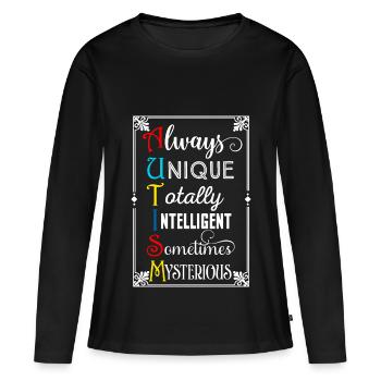Autisme Cadeau Asperger Parents Awareness TDAH - T-shirt manches longues Premium bio Femme - noir - Devant - Julia (174cm)