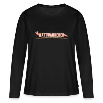 wattwandern moin moin nordisch wattwurm nordsee - Frauen Premium Bio Langarmshirt - Schwarz - Vorne - Julia (174cm)