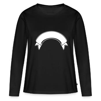 Bannière drapeau drapeau courbé - T-shirt manches longues Premium bio Femme - noir - Devant - Julia (174cm)