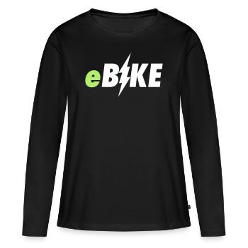 vélo e - T-shirt manches longues Premium bio Femme - noir - Devant - Julia (174cm)