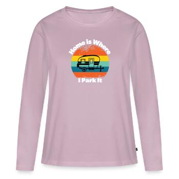 Home is where I park it trailer camping - Women's Premium Organic Long Sleeve Shirt - dusky pink - Front - Julia (174cm)