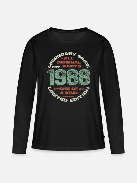 Legendär seit 1988 - 35 Jahre - Frauen Premium Bio Langarmshirt - Schwarz