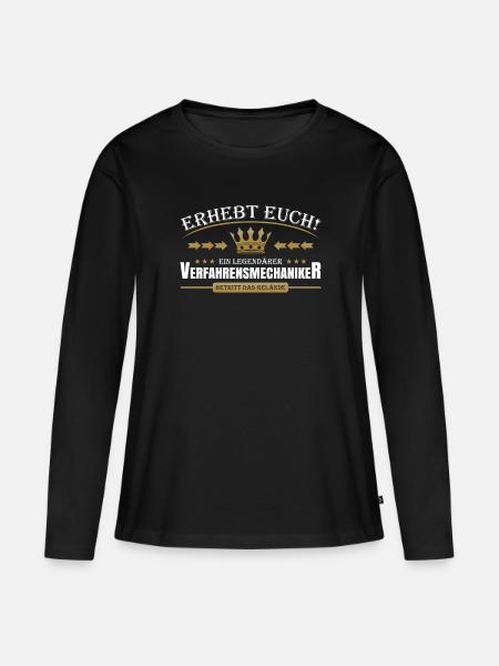 Verfahrensmechaniker - Frauen Premium Bio Langarmshirt - Schwarz