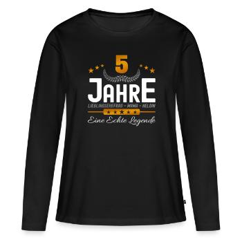 5 Jahre Lieblingsehefrau - Frauen Premium Bio Langarmshirt - Schwarz - Vorne - Julia (174cm)