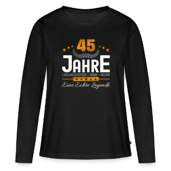 45 Jahre Lieblingsehefrau - Frauen Premium Bio Langarmshirt - Schwarz - Vorne - Julia (174cm)