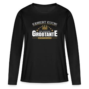 Legendäre Großtante - Frauen Premium Bio Langarmshirt - Schwarz - Vorne - Julia (174cm)