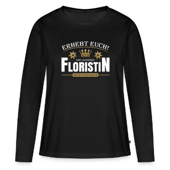 Floristin - Frauen Premium Bio Langarmshirt - Schwarz - Vorne - Julia (174cm)