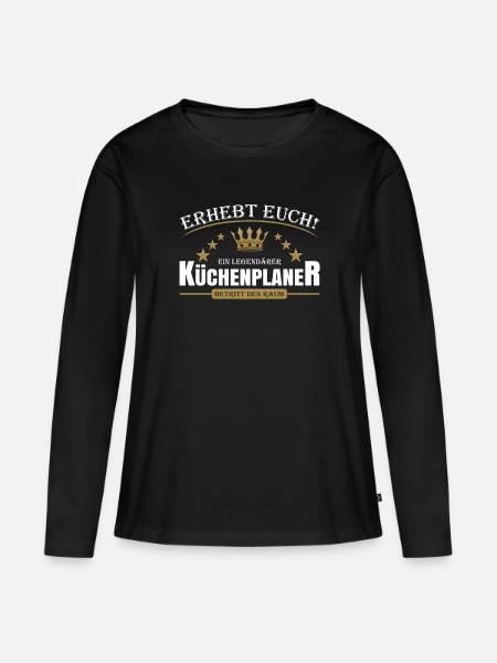 Küchenplaner - Frauen Premium Bio Langarmshirt - Schwarz