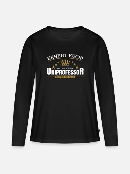 Uniprofessor - Frauen Premium Bio Langarmshirt - Schwarz