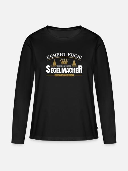 Segelmacher - Frauen Premium Bio Langarmshirt - Schwarz
