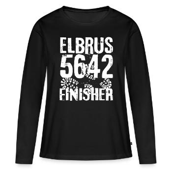 Mont Elbrouz Caucase Alpinisme Montagne - T-shirt manches longues Premium bio Femme - noir - Devant - Julia (174cm)