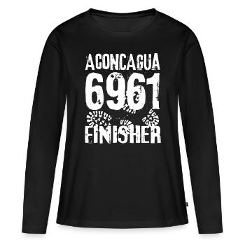 Cerro Aconcagua Andes Argentine 7 Sept Sommets - T-shirt manches longues Premium bio Femme - noir - Devant - Julia (174cm)