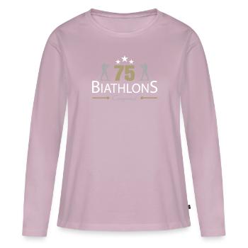 75. Biathlon - Frauen Premium Bio Langarmshirt - Altrosa - Vorne - Julia (174cm)