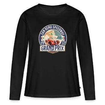 San Remo speedway grand prix - T-shirt manches longues Premium bio Femme - noir - Devant - Julia (174cm)