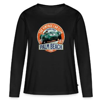 Vintage car club Palm beach grand prix - T-shirt manches longues Premium bio Femme - noir - Devant - Julia (174cm)