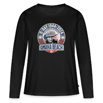 Omaha Beach D DAY 1944 2024 - T-shirt manches longues Premium bio Femme - noir - Devant - Julia (174cm)
