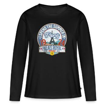 Palais Royal Paris, U-Bahn-Station 1 - Frauen Premium Bio Langarmshirt - Schwarz - Vorne - Julia (174cm)