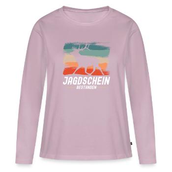 Jagdschein Bestanden - Frauen Premium Bio Langarmshirt - Altrosa - Vorne - Julia (174cm)