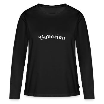 Bavarian Bayer Bayern - Frauen Premium Bio Langarmshirt - Schwarz - Vorne - Julia (174cm)