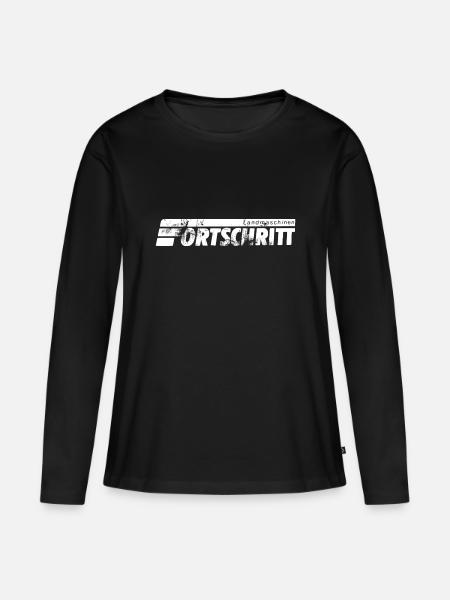 Fortschritt Landmaschinen der DDR - Frauen Premium Bio Langarmshirt - Schwarz