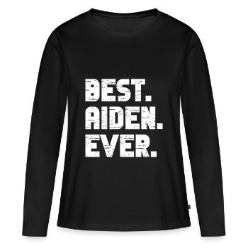 Meilleur Aiden Ever Cadeau Rétro Disant Anniversaire - T-shirt manches longues Premium bio Femme - noir - Devant - Julia (174cm)