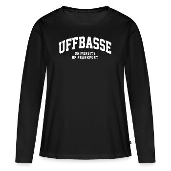 uffbasse Frankfurt Hessen Hessisch bembel FFN - Frauen Premium Bio Langarmshirt - Schwarz - Vorne - Julia (174cm)