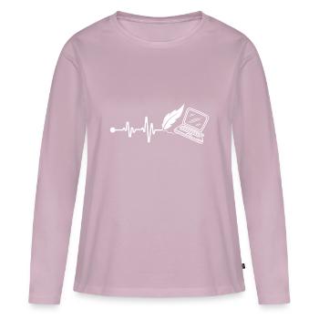 Writer Heartbeat PC - T-shirt manches longues Premium bio Femme - rose poudré - Devant - Julia (174cm)