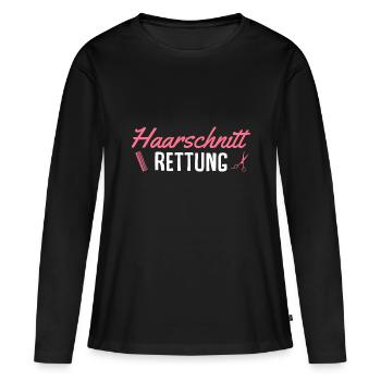 Haarstylistin Haarschnitt Rettung Friseurin - Frauen Premium Bio Langarmshirt - Schwarz - Vorne - Julia (174cm)