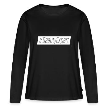 Expert beauté - T-shirt manches longues Premium bio Femme - noir - Devant - Julia (174cm)