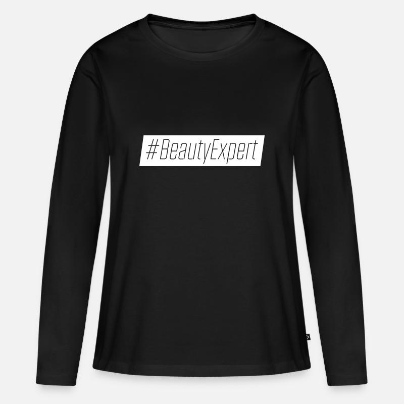 Schönheits Experte - Frauen Premium Bio Langarmshirt - Schwarz