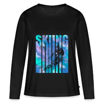 skier - Women's Premium Organic Long Sleeve Shirt - black - Front - Julia (174cm)