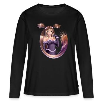 Anime Pigtails - T-shirt manches longues Premium bio Femme - noir - Devant - Julia (174cm)
