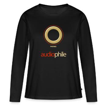 Phones Kopfhörer Hi-Fi Klinke Stereo Audiophile - Frauen Premium Bio Langarmshirt - Schwarz - Vorne - Julia (174cm)