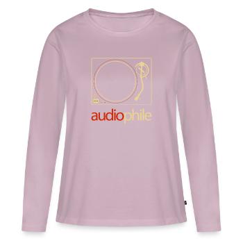 Platine Hi-Fi Vintage Stereo Audiophile - T-shirt manches longues Premium bio Femme - rose poudré - Devant - Julia (174cm)