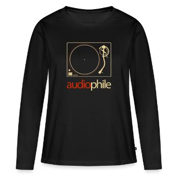 Platine Hi-Fi Vintage Stereo Audiophile - T-shirt manches longues Premium bio Femme - noir - Devant - Julia (174cm)