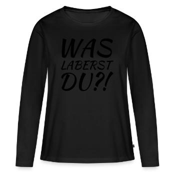De quoi tu parles? - T-shirt manches longues Premium bio Femme - noir - Devant - Julia (174cm)