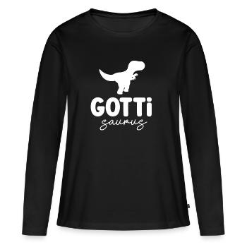 Gotti Saurus Gotti Schweiz Patentante - Frauen Premium Bio Langarmshirt - Schwarz - Vorne - Julia (174cm)