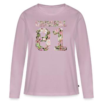 1981 - Frauen Premium Bio Langarmshirt - Altrosa - Vorne - Julia (174cm)