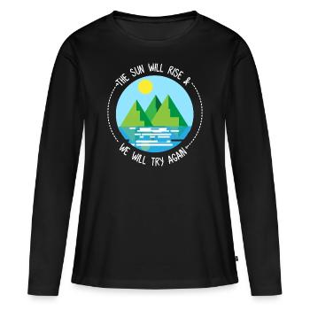 nature - T-shirt manches longues Premium bio Femme - noir - Devant - Julia (174cm)