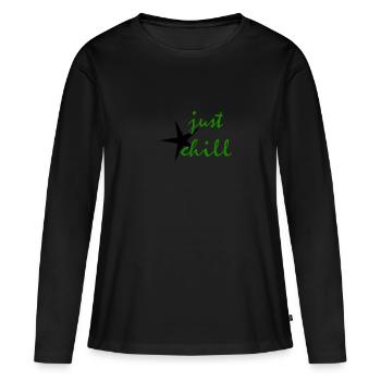 Stern Just Chill - T-shirt manches longues Premium bio Femme - noir - Devant - Julia (174cm)