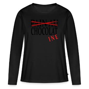 Chocolate bread? No, chocolate - Women's Premium Organic Long Sleeve Shirt - black - Front - Julia (174cm)