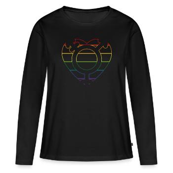 L'amour est neutre ... - T-shirt manches longues Premium bio Femme - noir - Devant - Julia (174cm)