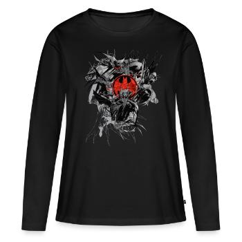 Batman 'Compositon Character' Tee shirt manches lo - T-shirt manches longues Premium bio Femme - noir - Devant - Julia (174cm)