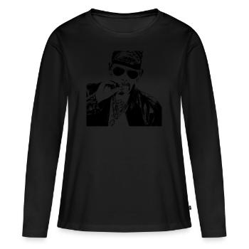 Rocker - Smoke on Mr. Cool Guy - T-shirt manches longues Premium bio Femme - noir - Devant - Julia (174cm)