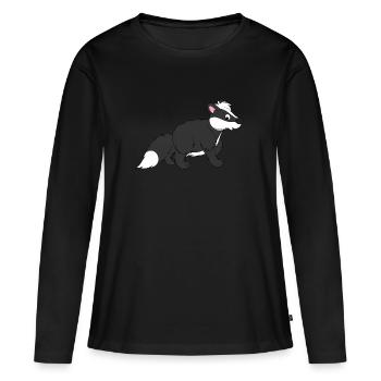 Putois - T-shirt manches longues Premium bio Femme - noir - Devant - Julia (174cm)