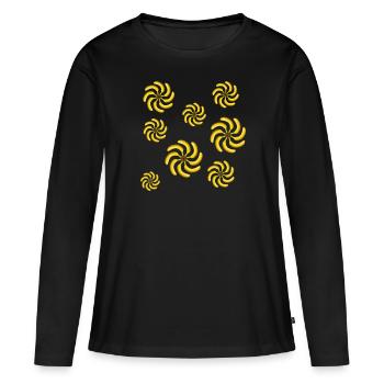 banane - T-shirt manches longues Premium bio Femme - noir - Devant - Julia (174cm)