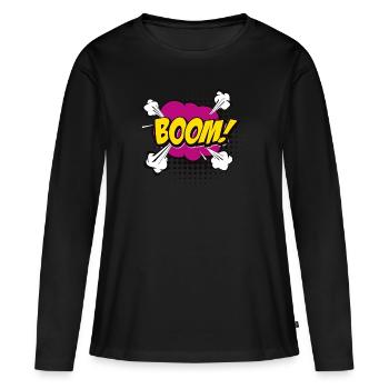 Explosion de la rampe - T-shirt manches longues Premium bio Femme - noir - Devant - Julia (174cm)