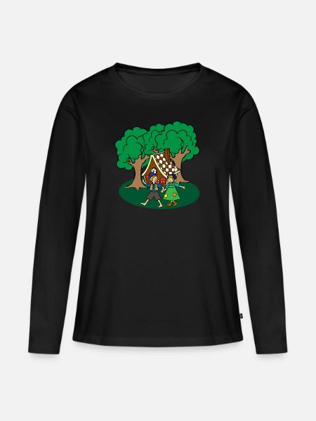 Hänsel und Gretel - Frauen Premium Bio Langarmshirt - Schwarz