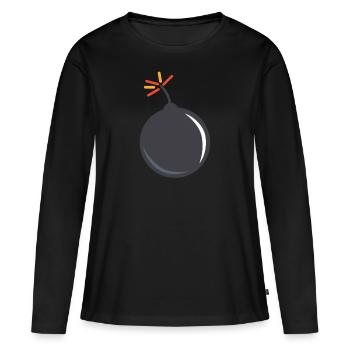 bombe - T-shirt manches longues Premium bio Femme - noir - Devant - Julia (174cm)