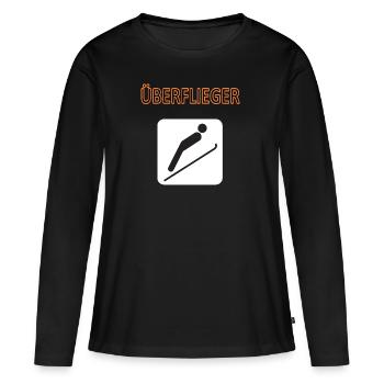 Survoleur - T-shirt manches longues Premium bio Femme - noir - Devant - Julia (174cm)